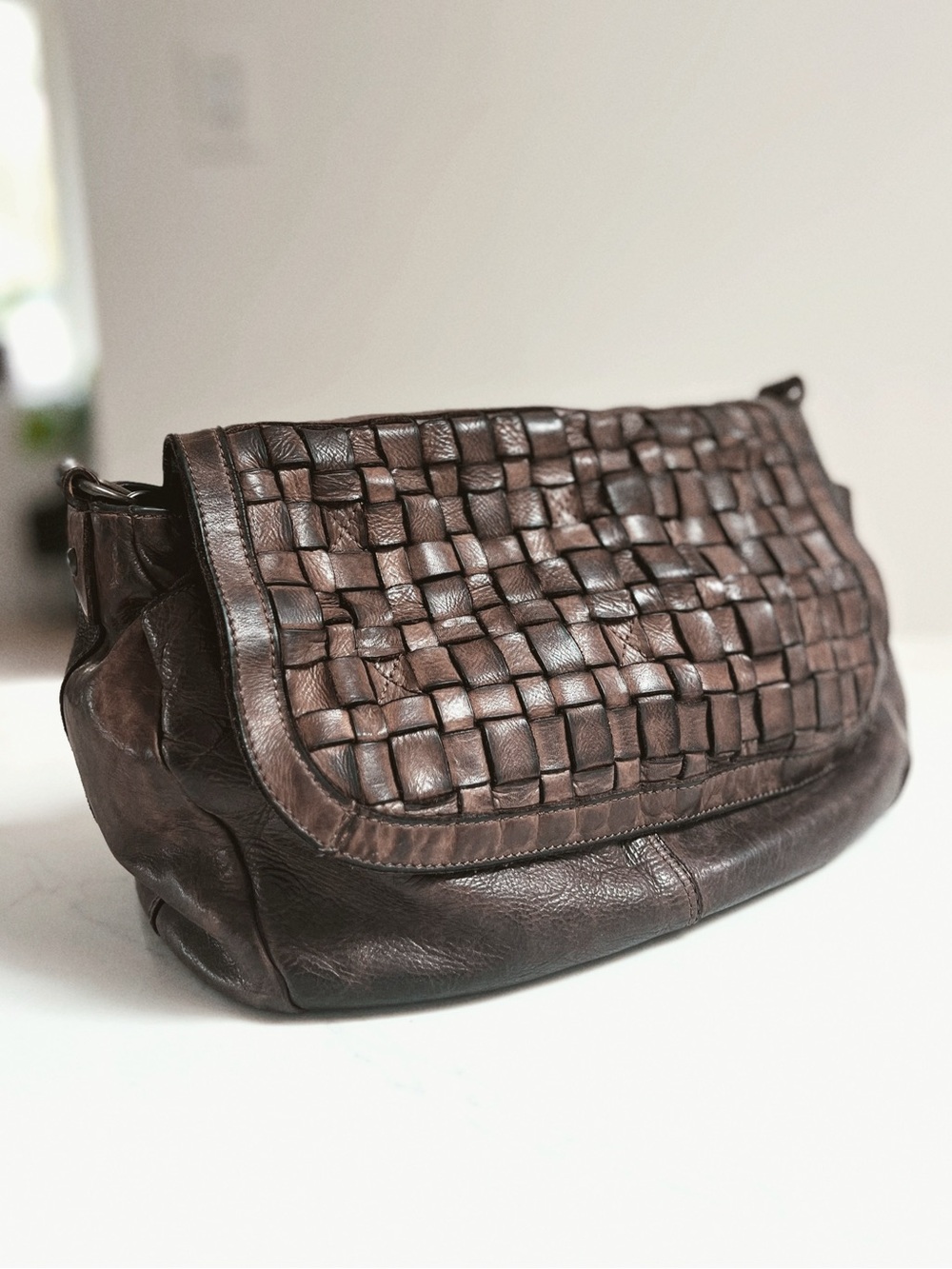 1980s Vintage THE TREND | Woven Leather Crossbody Bag